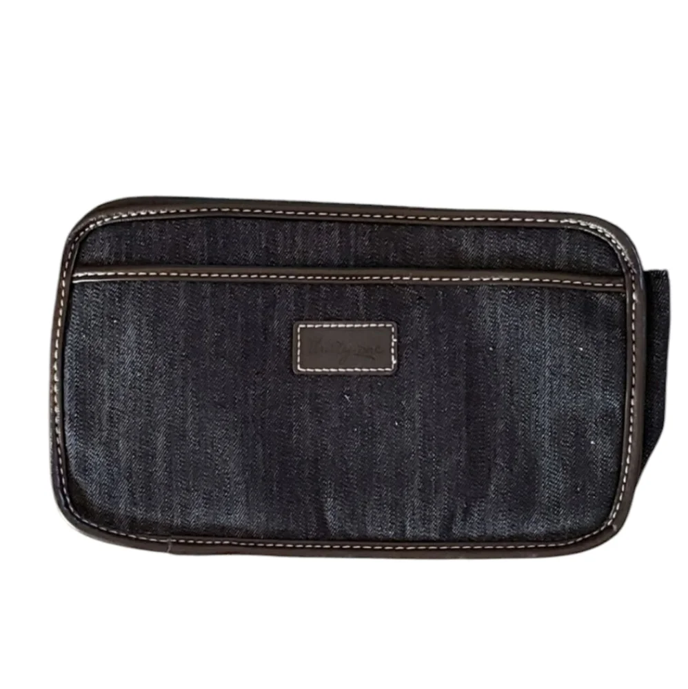 Thirty One Dark Denim Clutch Pouch Bag